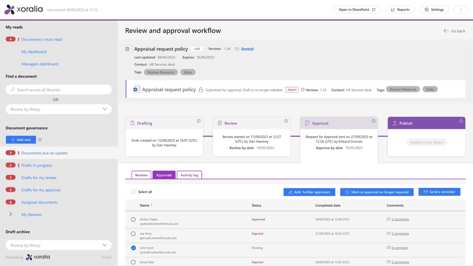 Policy review and approval workflows