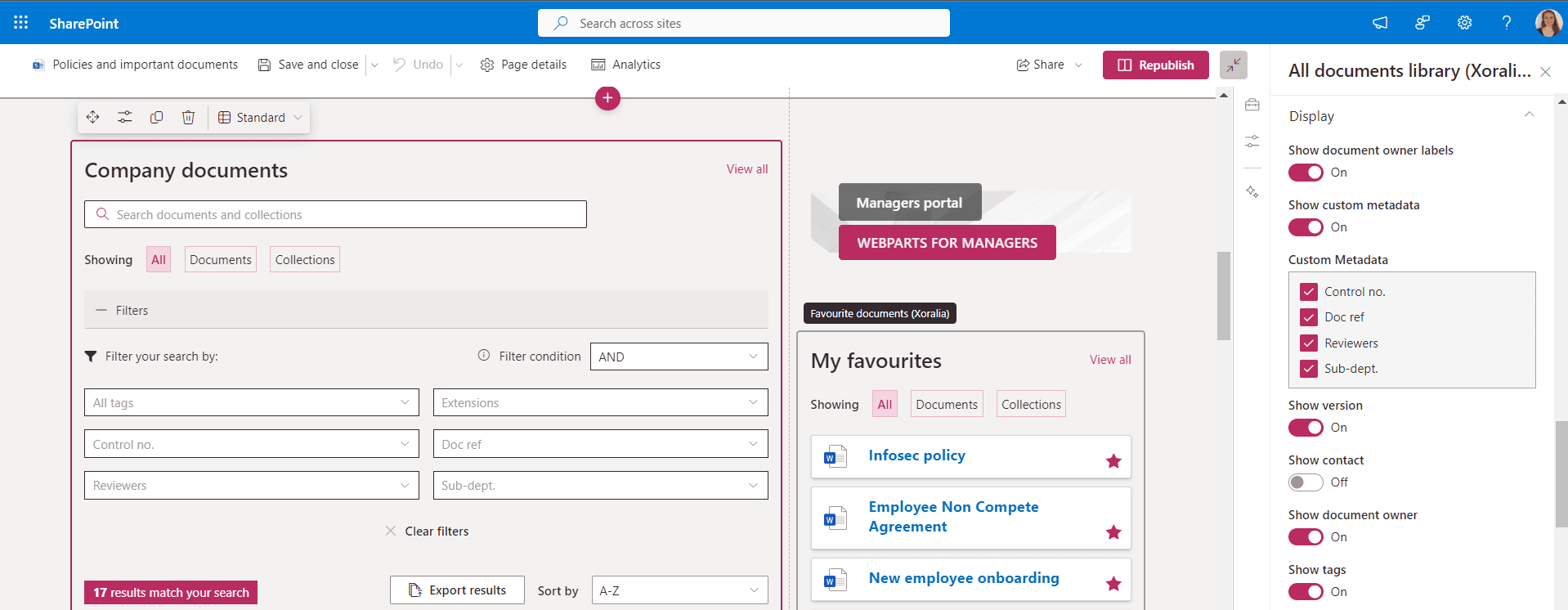 webpart filters