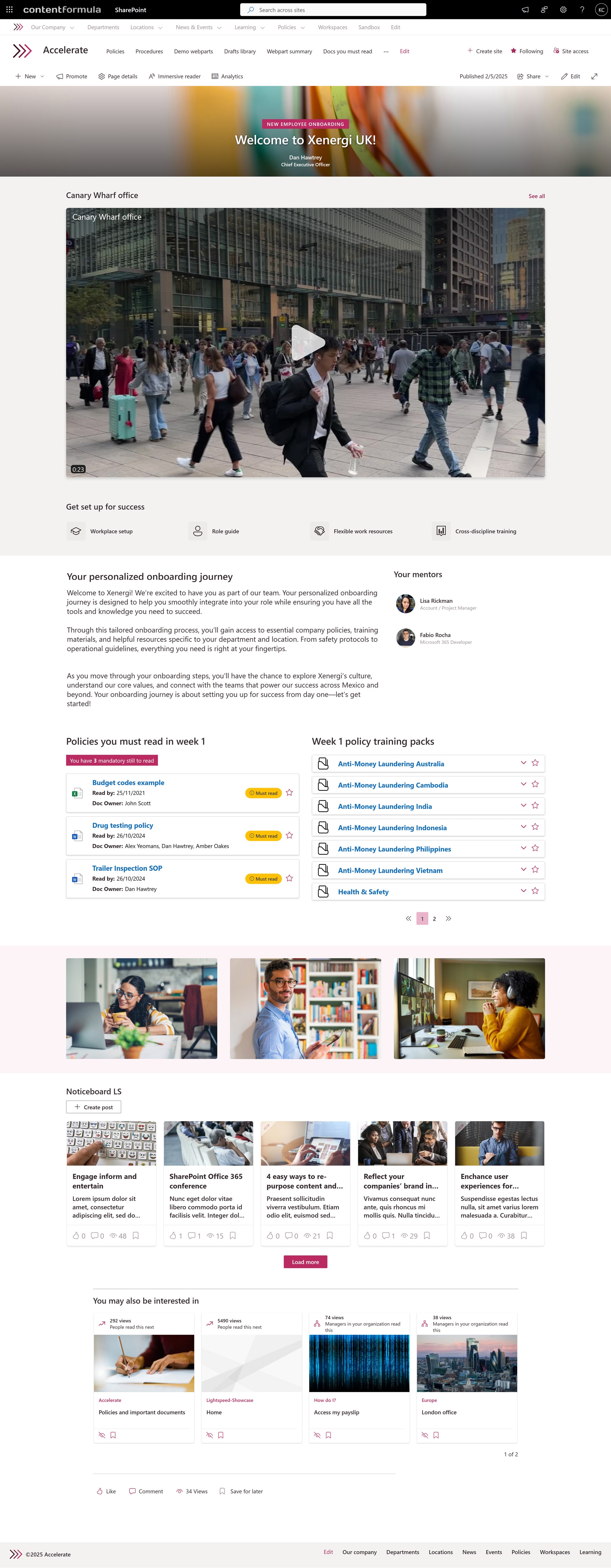 Onboarding page