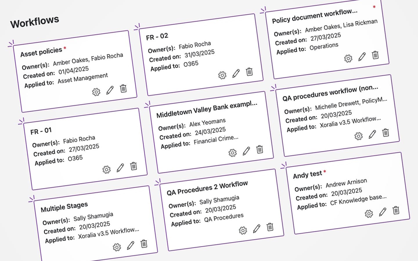 Automating policy management workflows