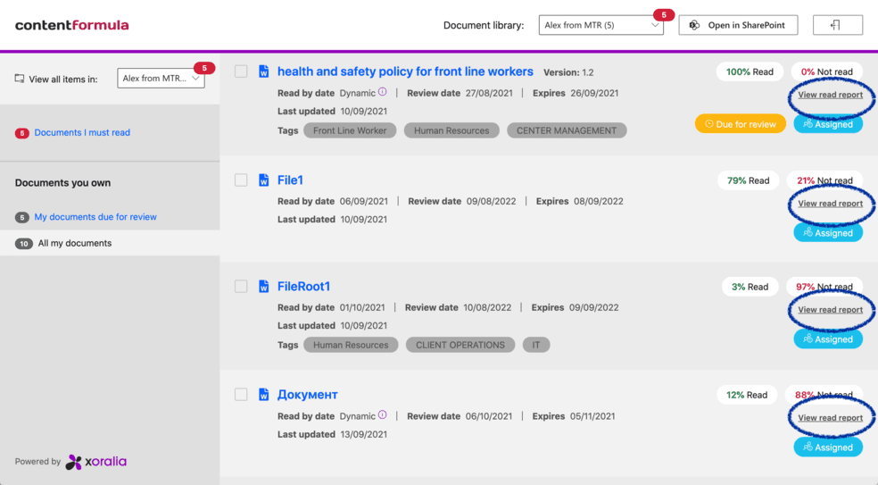 my docs screenshot