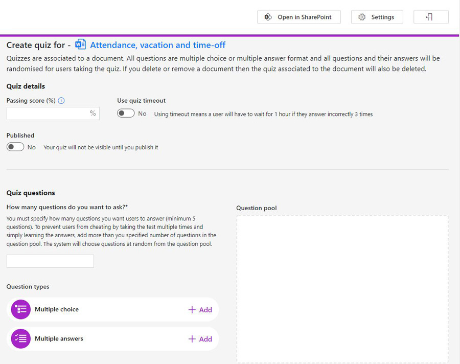 Quiz questions