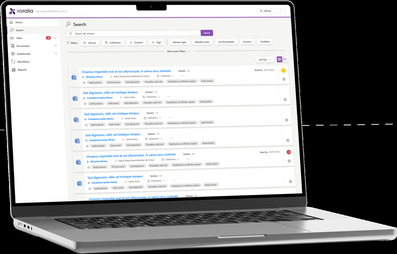 Xoralia policy library list view