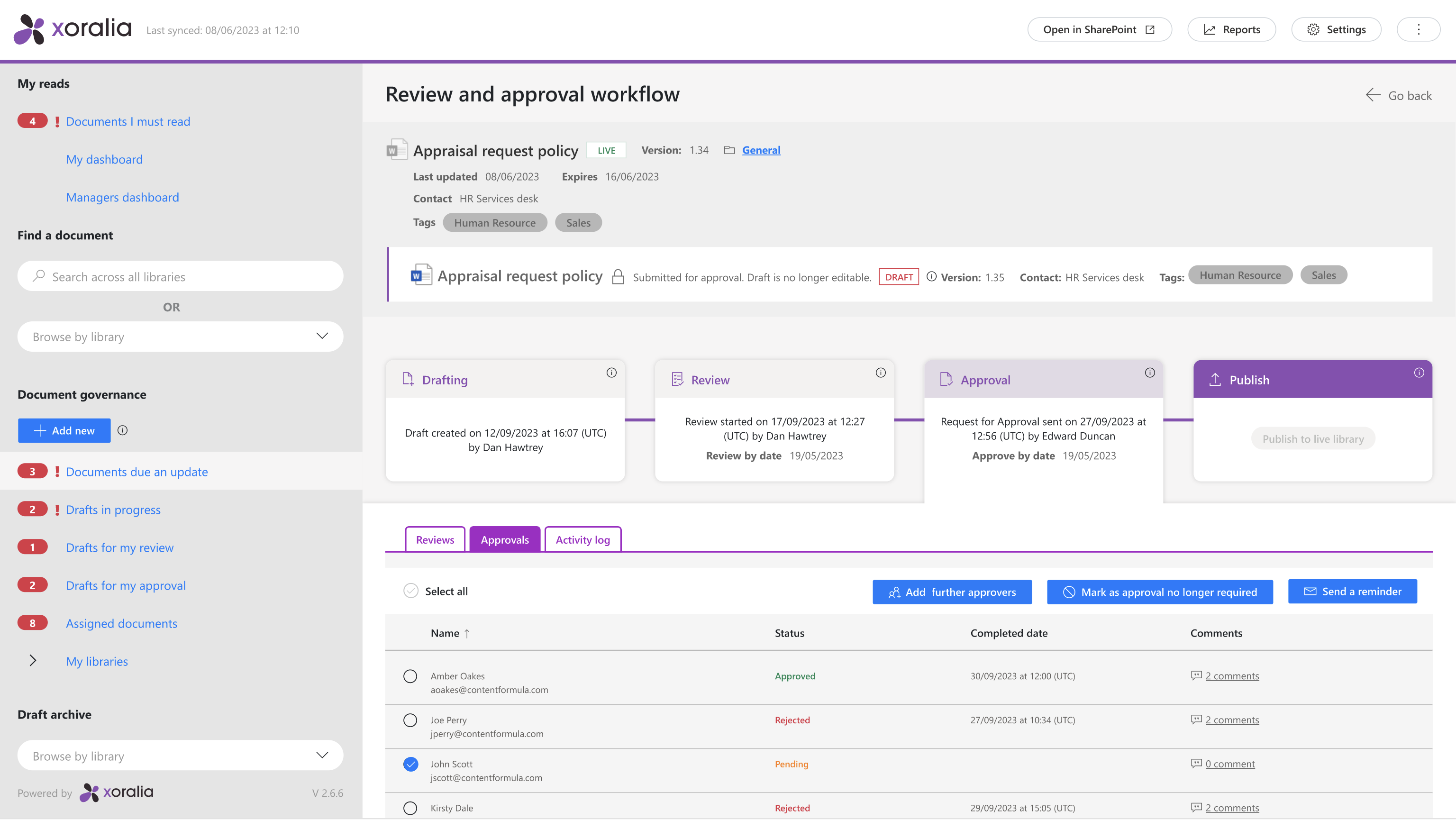 policy review and approval workflows