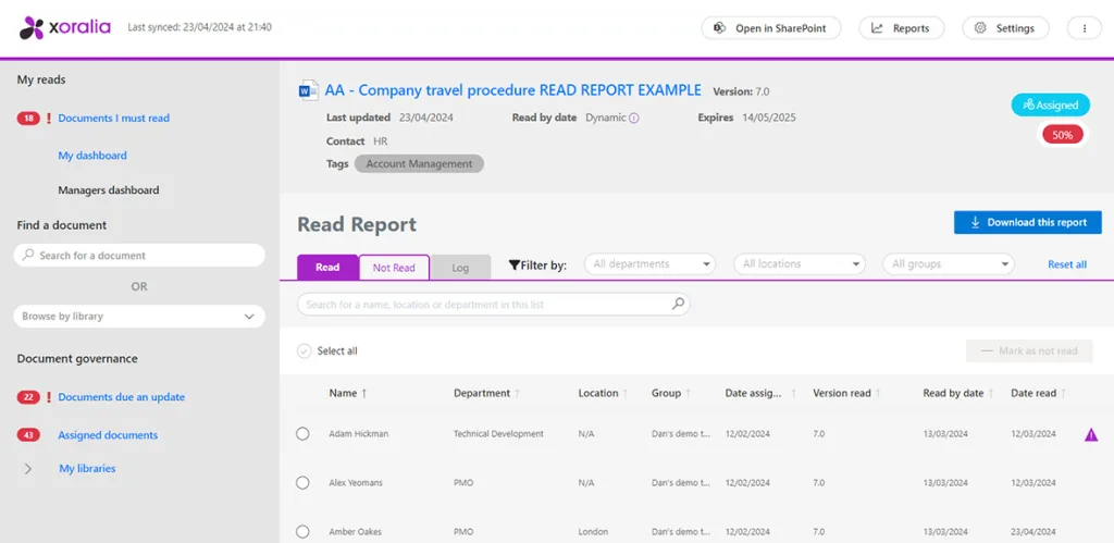 Reporting & tracking
