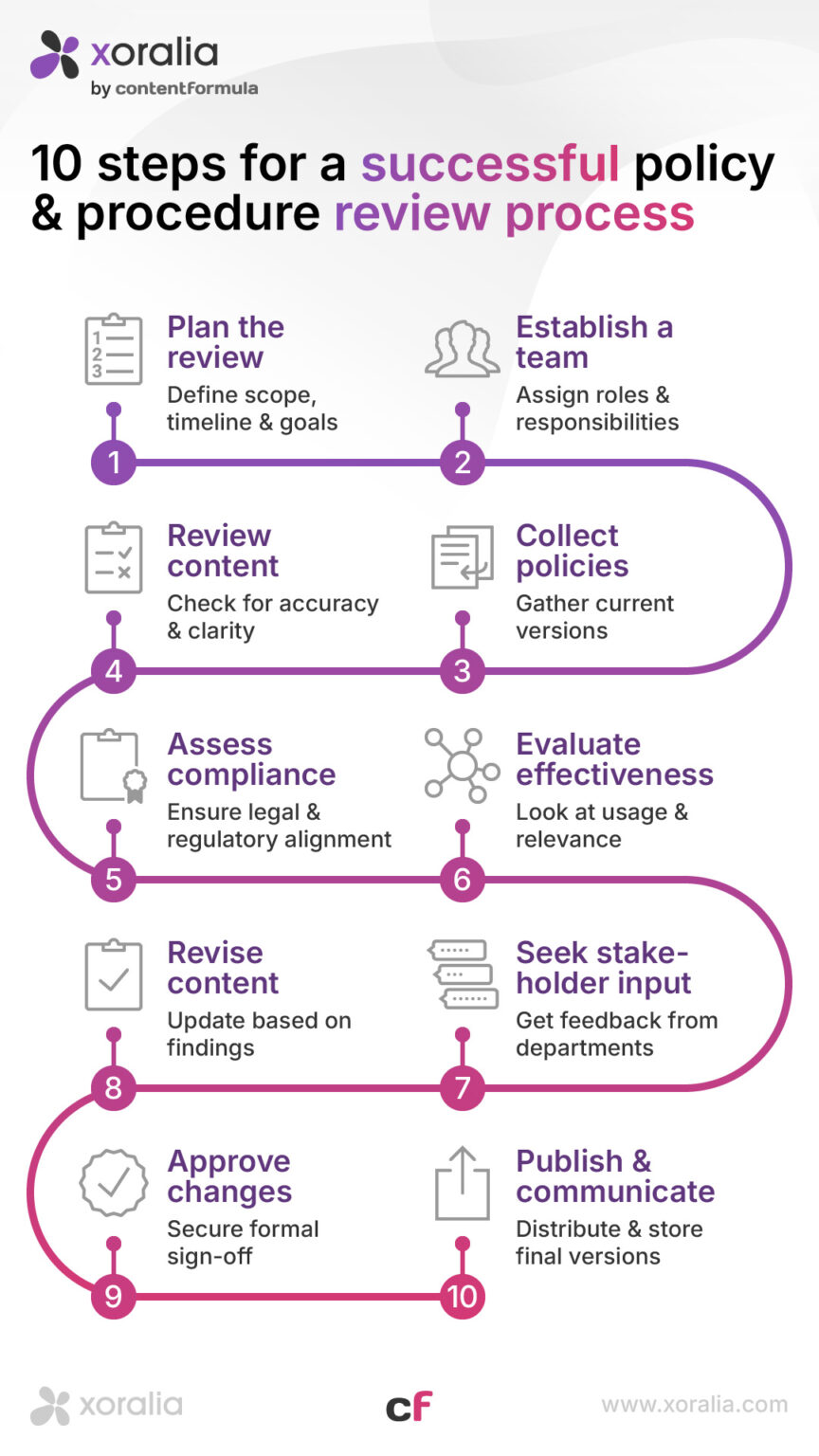 Policy review process infographics