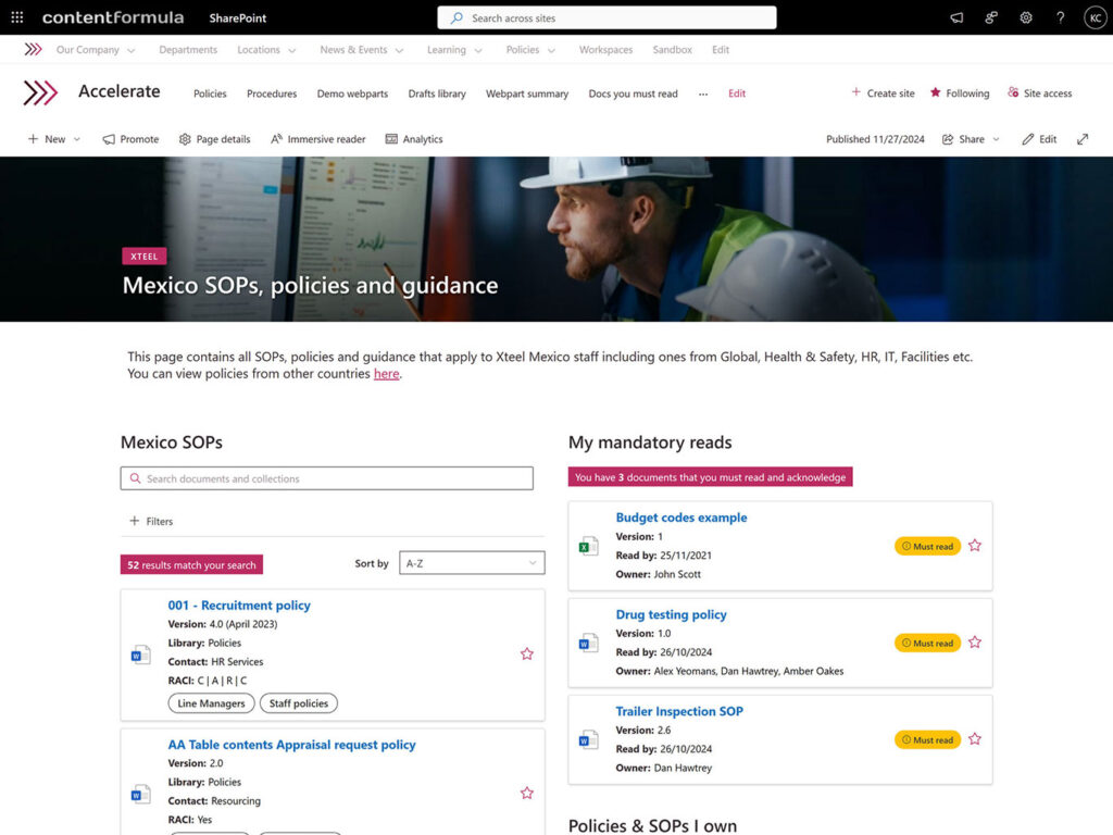 SOP, policies & guidelines