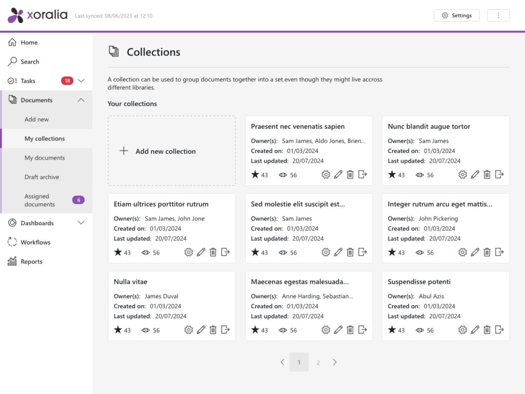 Xoralia app - My collections